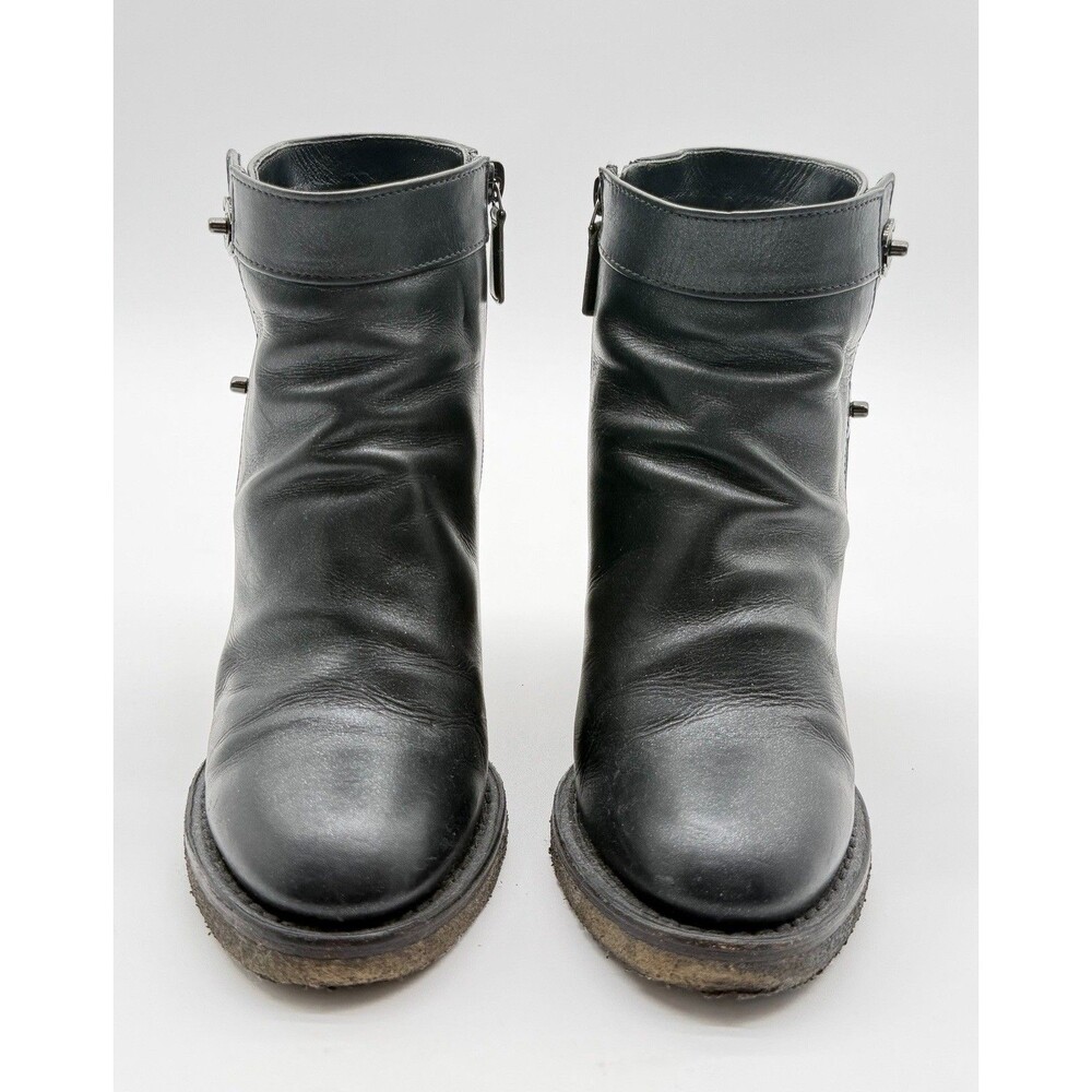 Chanel CC Turnlock Ankle Boots EU 36.5  US 6 Black Block Heel Booties - Picture 3 of 11